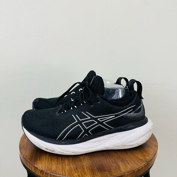 ASICS Gel Nimbus 24 Black And White Sneaker Mens Size 8.5